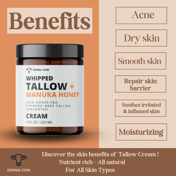 Whipped Tallow + Manuka Honey Cream