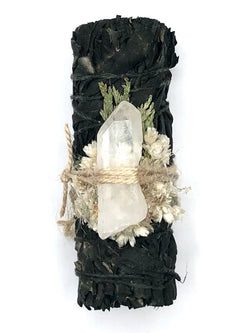 Ritual Gypsy 'FEEL BETTER' Ritual Wand - Night Sky Sage + Clear Quartz