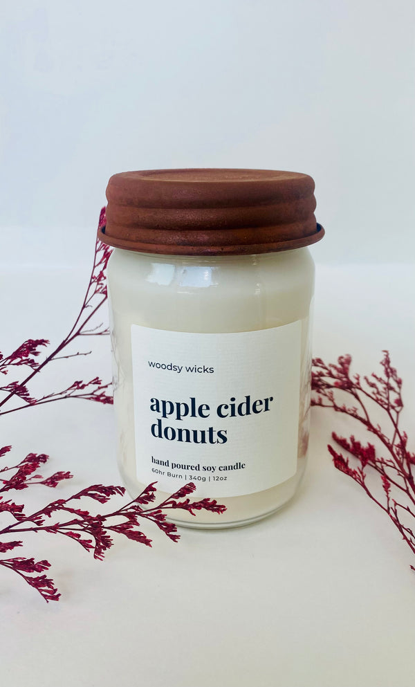 Apple Cider Donut Wood Wick Candle | 12 oz