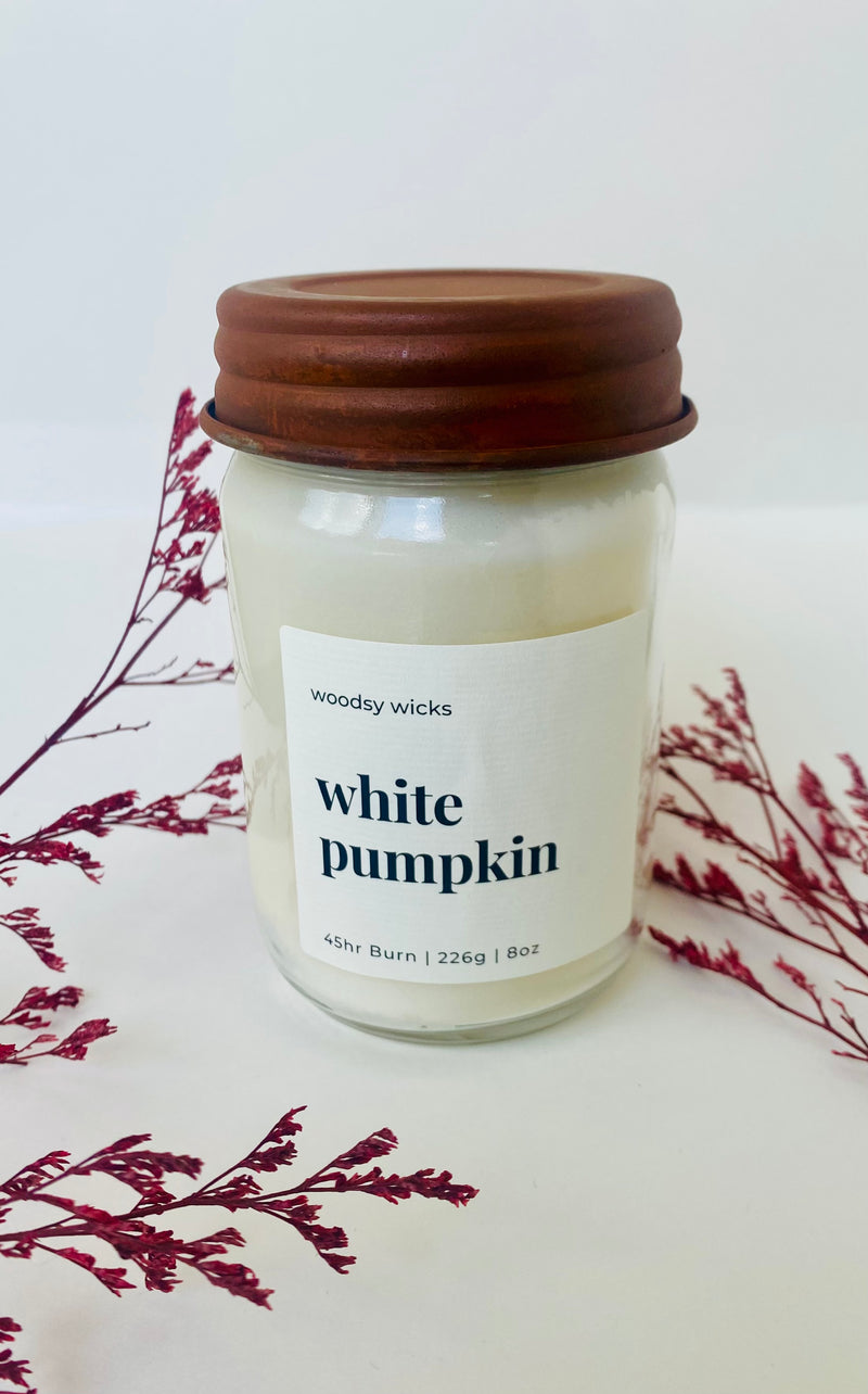 White Pumpkin Wood Wick Candle | 12 oz