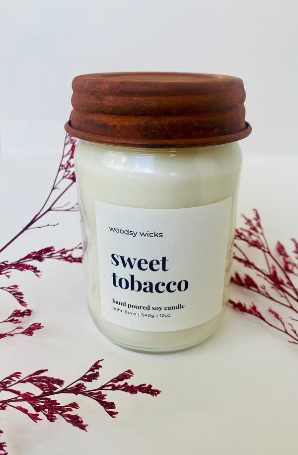 Sweet Tobacco Wood Wick Candle | 12 oz