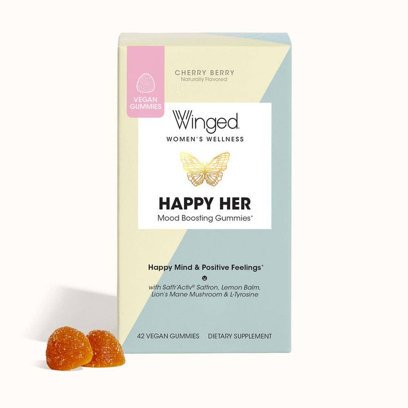 Winged Happy Her Mood Boosting Gummies With Saffr'Activ® Saffron Extract