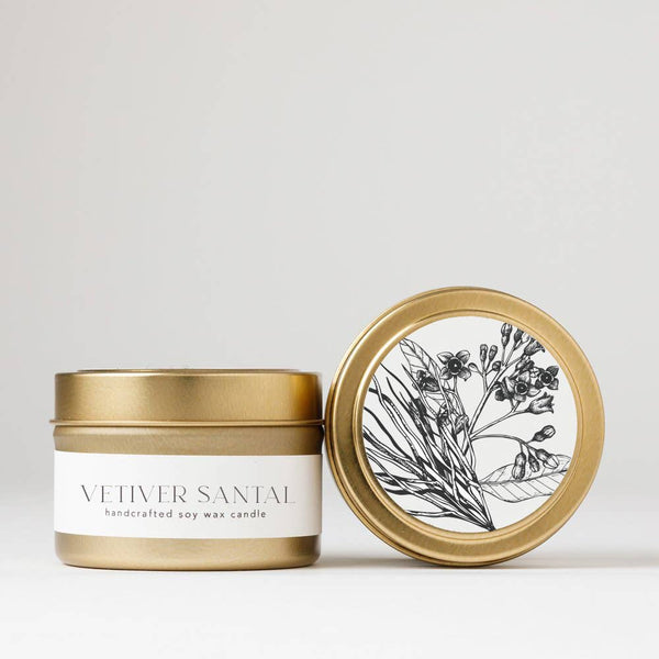 Vetiver Santal Tin Candle