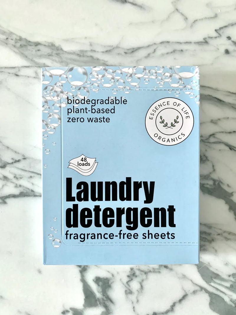 Laundry Detergent Sheets Detergent Fragrance Free Plastic-Free