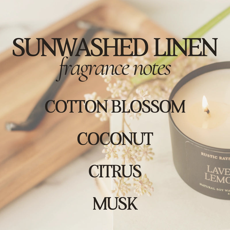 Sunwashed Linen Double Wick Soy Candle