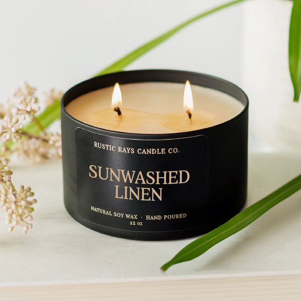 Sunwashed Linen Double Wick Soy Candle