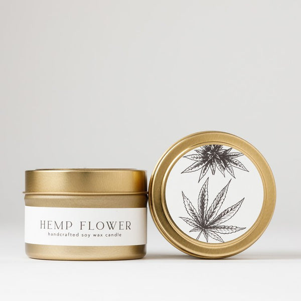 Hemp Flower Tin Candle